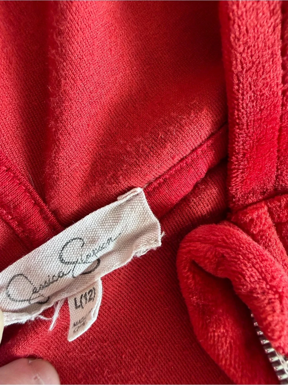 Jessica Simpson Kids Red Velour Hoodie & Flared Pants Matching Set